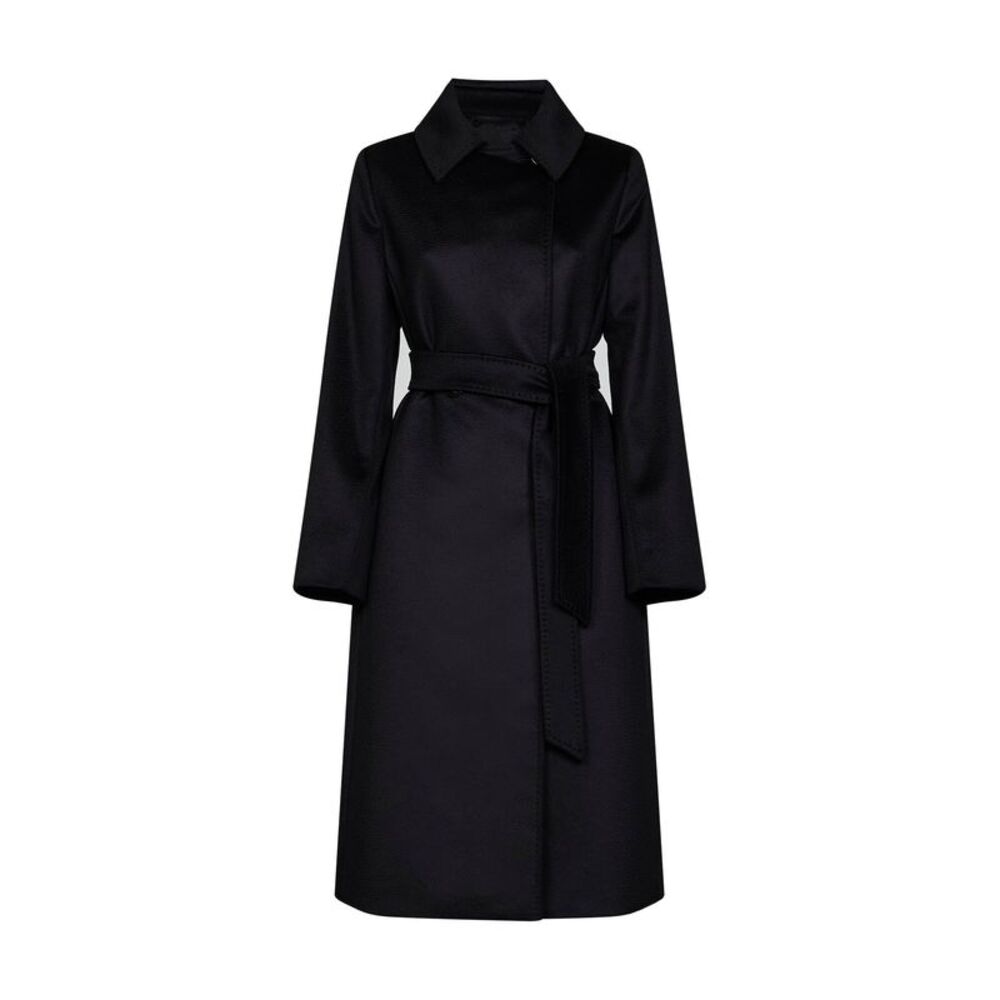 Max Mara Studio Women Black Bcollag Long Wrap Coat